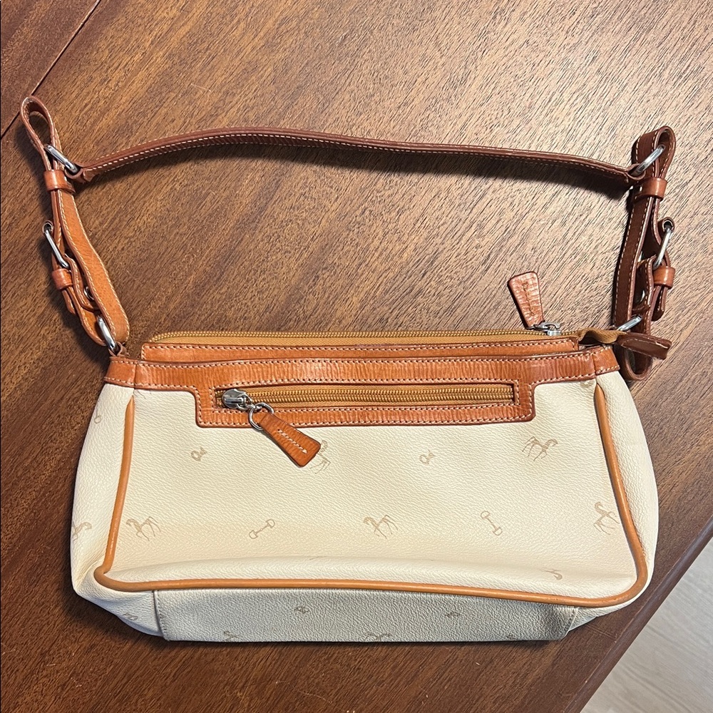 Petusco equestrian print leather shoulder bag